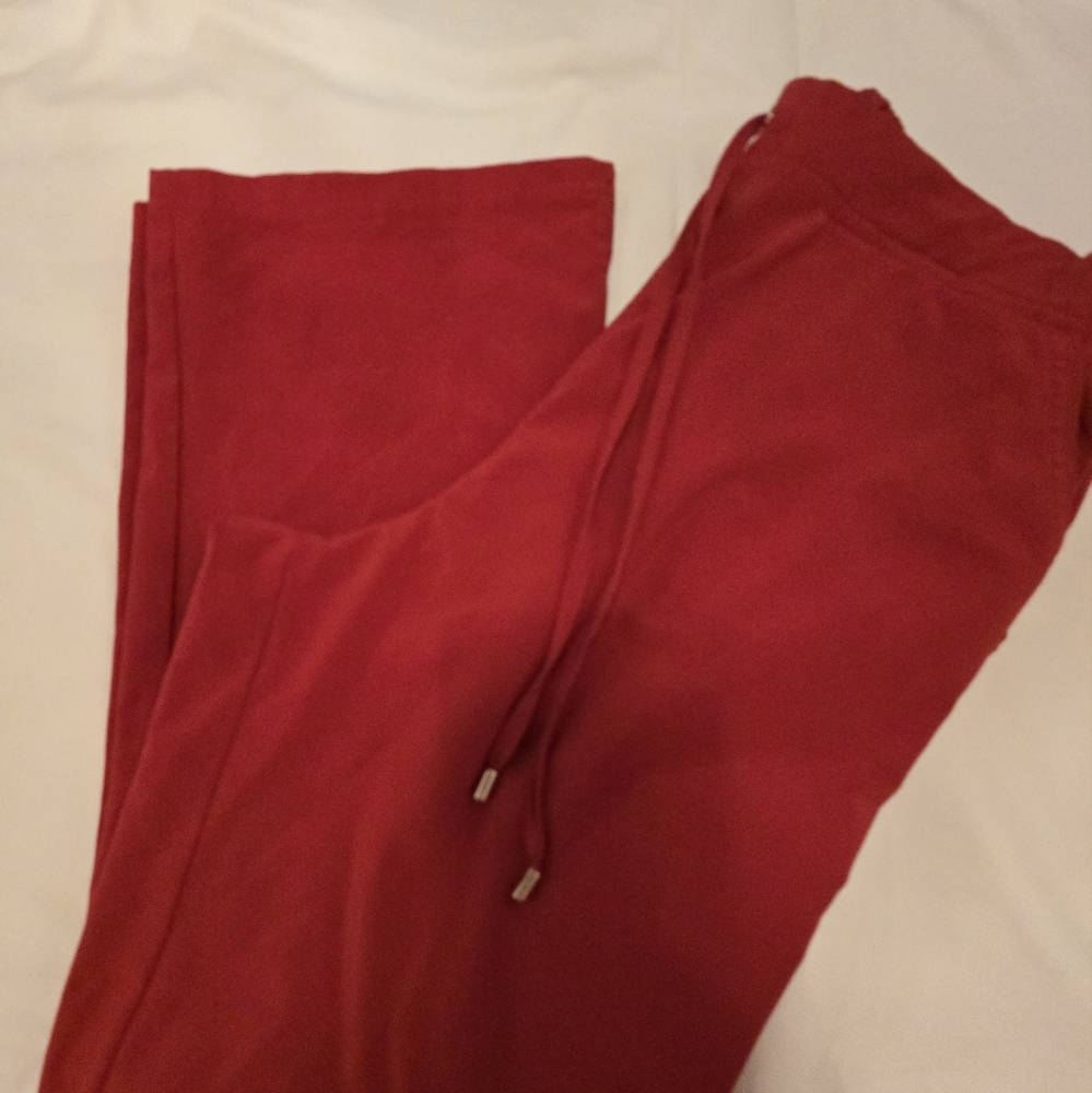 Red Drawstring Scrub Pants